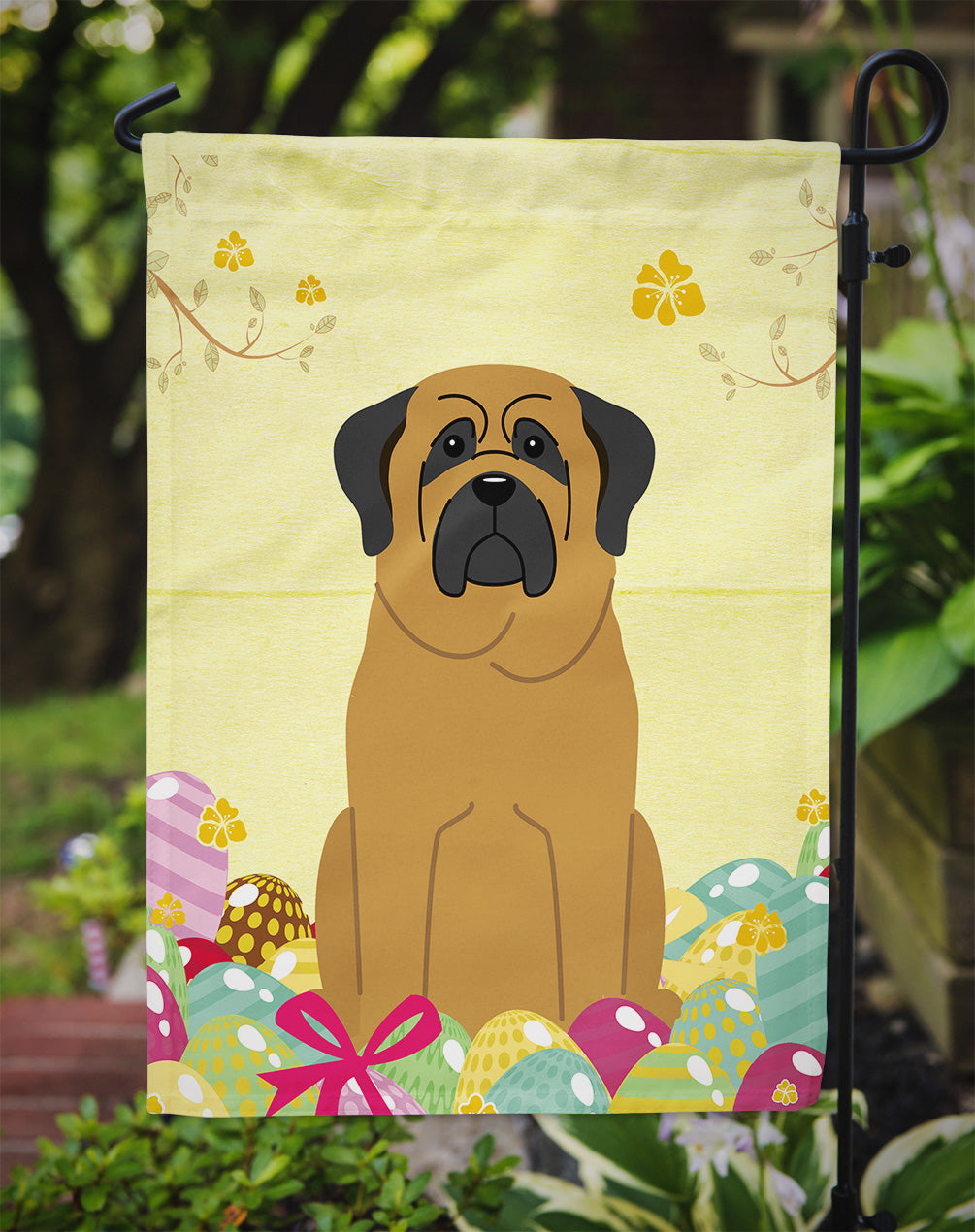 Easter Eggs Mastiff Garden Flag Mailbox Decorative Yard Banner Outside Patio Artwork for Flower Beds, Garden Size, Multicolor