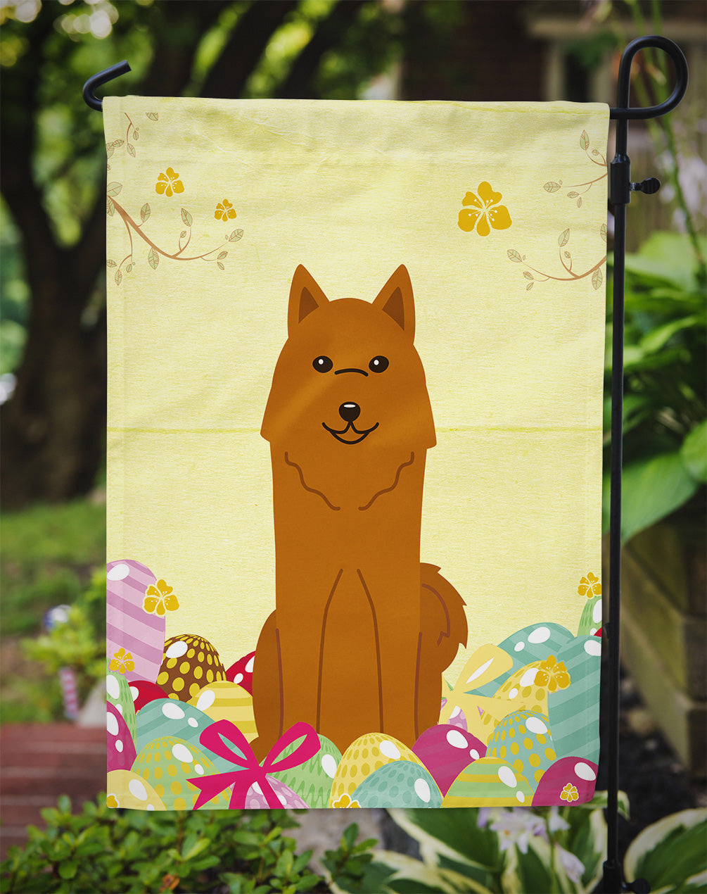 Easter Eggs Karelian Bear Dog Garden Flag Mailbox Decorative Yard Banner Outside Patio Artwork for Flower Beds, Garden Size, Multicolor