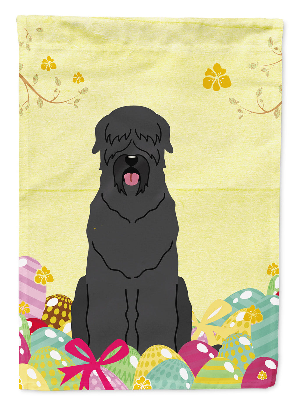 Easter Eggs Black Russian Terrier Garden Flag Mailbox Decorative Yard Banner Outside Patio Artwork for Flower Beds, Garden Size, Multicolor