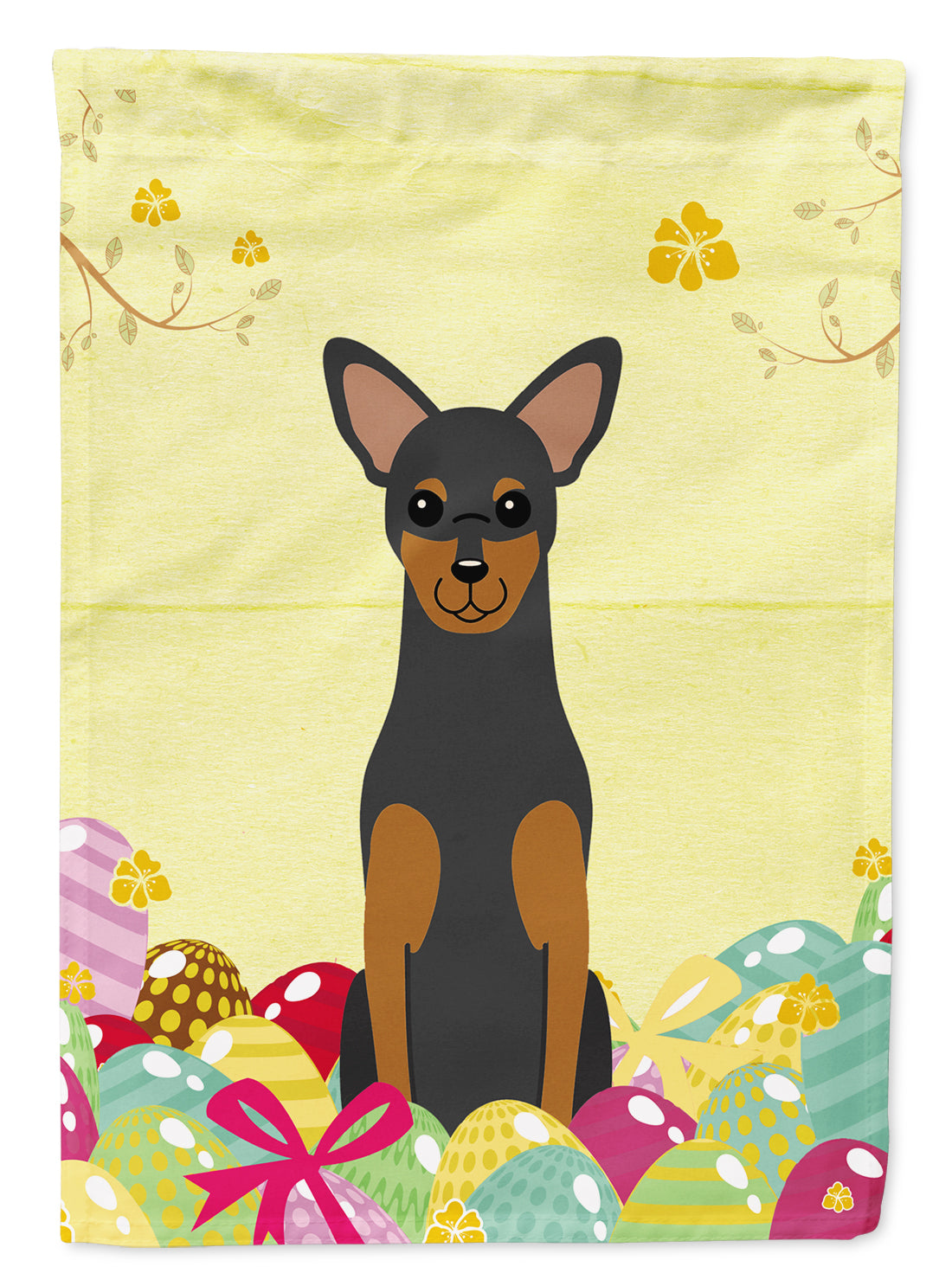 Easter Eggs Manchester Terrier Garden Flag Mailbox Decorative Yard Banner Outside Patio Artwork for Flower Beds, Garden Size, Multicolor