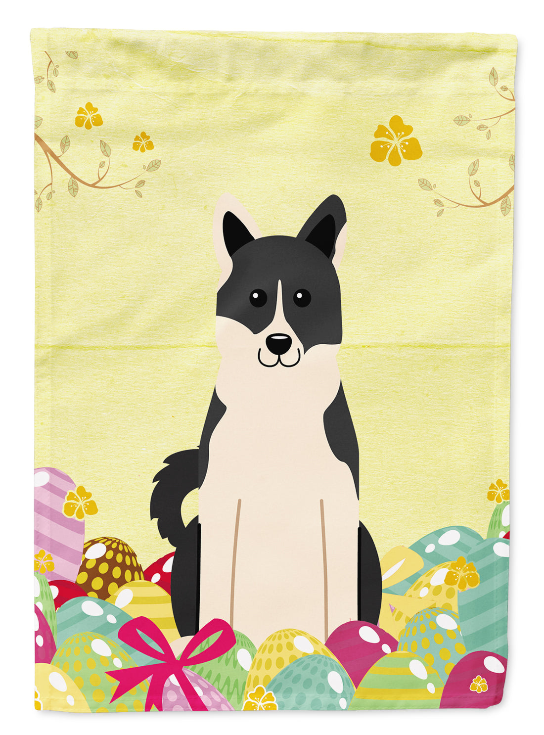 Easter Eggs Russo-European Laika Spitz Garden Flag Mailbox Decorative Yard Banner Outside Patio Artwork for Flower Beds, Garden Size, Multicolor