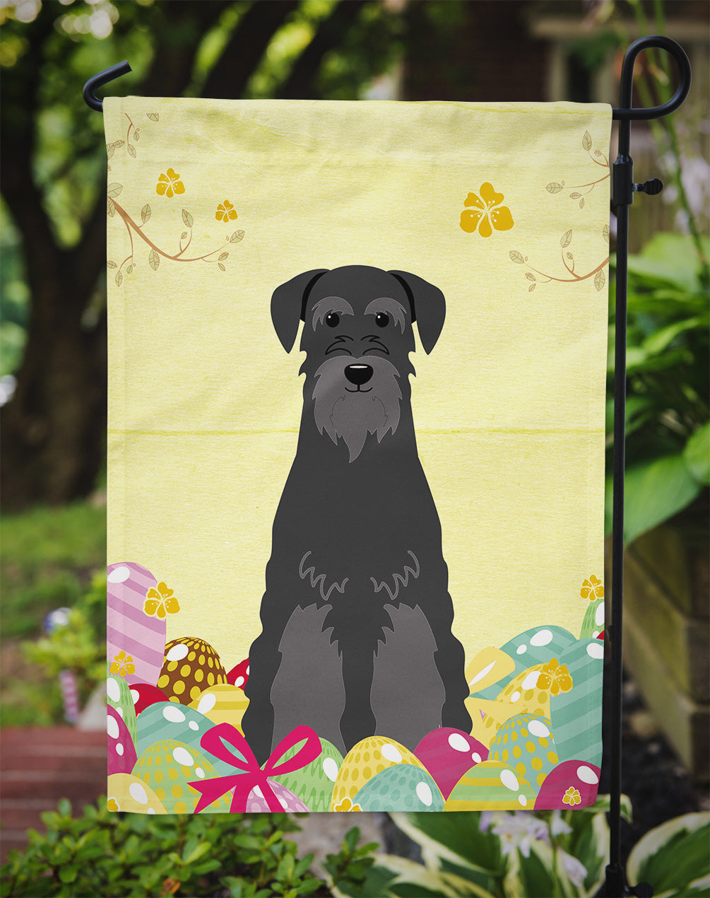 Easter Eggs Standard Schnauzer Black Garden Flag Mailbox Decorative Yard Banner Outside Patio Artwork for Flower Beds, Garden Size, Multicolor