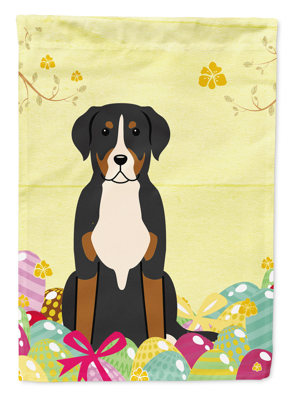 Easter Eggs Greater Swiss Mountain Dog Garden Flag Mailbox Decorative Yard Banner Outside Patio Artwork for Flower Beds, Garden Size, Multicolor
