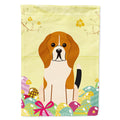 Easter Eggs Beagle Tricolor House Flag 28x40 Porch Sleeve Pole Decorative Outside Yard Banner Artwork Wall Hanging, Polyester