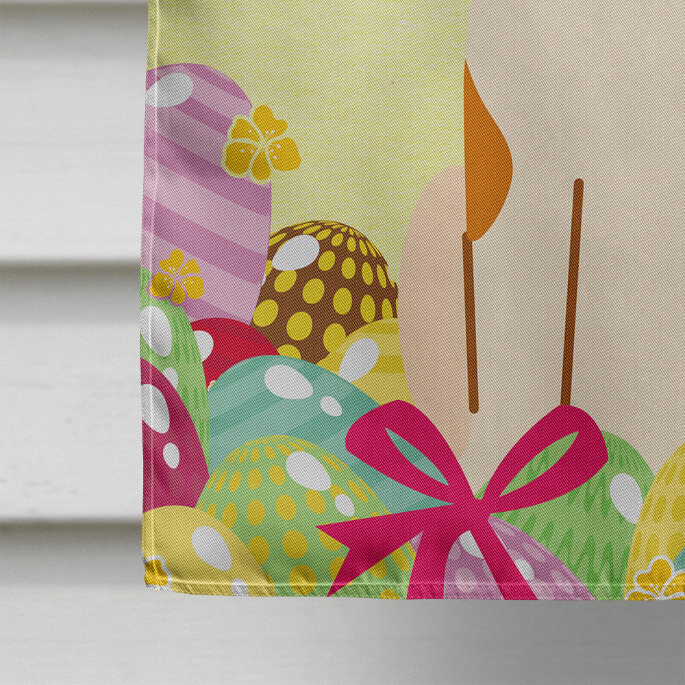 Easter Eggs Beagle Tricolor House Flag 28x40 Porch Sleeve Pole Decorative Outside Yard Banner Artwork Wall Hanging, Polyester