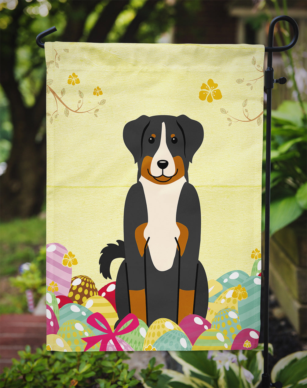 Easter Eggs Appenzeller Sennenhund Garden Flag Mailbox Decorative Yard Banner Outside Patio Artwork for Flower Beds, Garden Size, Multicolor