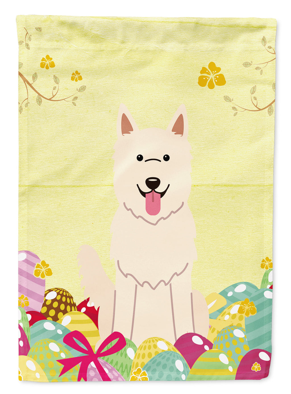 Easter Eggs White German Shepherd Garden Flag Mailbox Decorative Yard Banner Outside Patio Artwork for Flower Beds, Garden Size, Multicolor