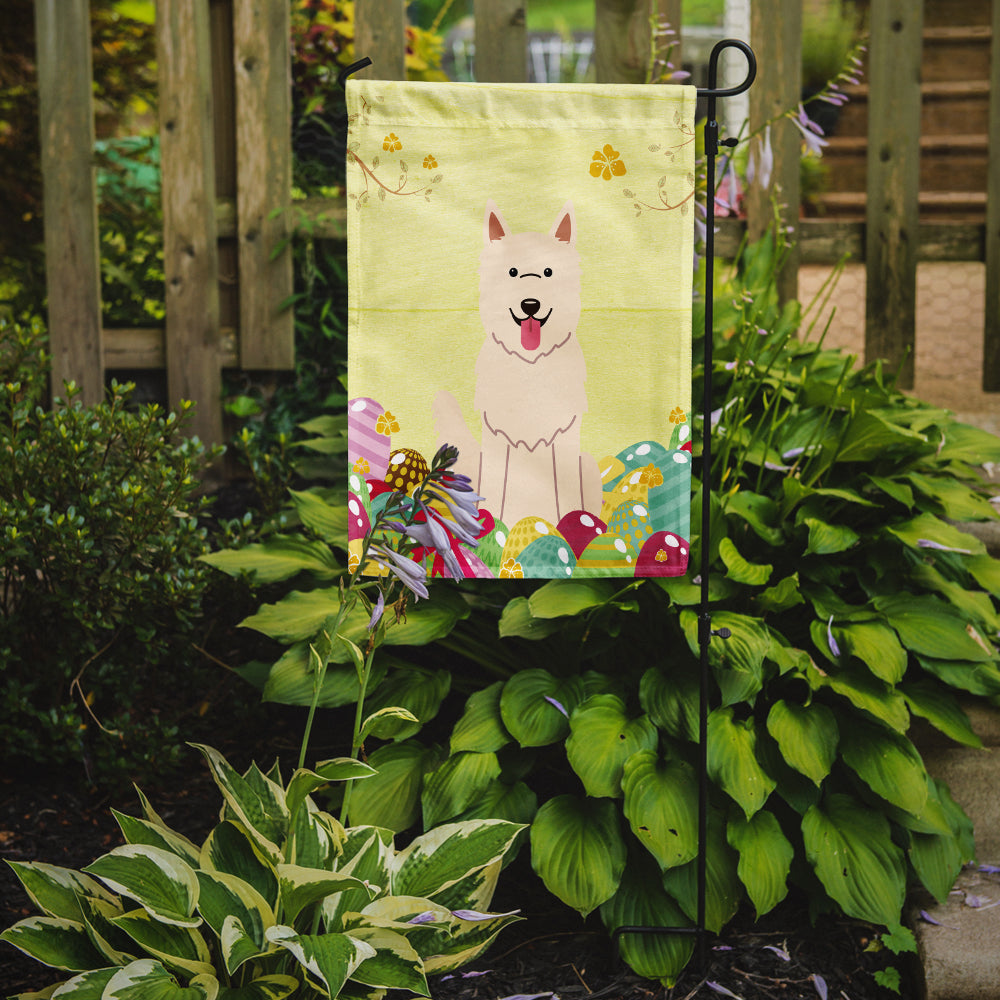 Easter Eggs White German Shepherd Garden Flag Mailbox Decorative Yard Banner Outside Patio Artwork for Flower Beds, Garden Size, Multicolor