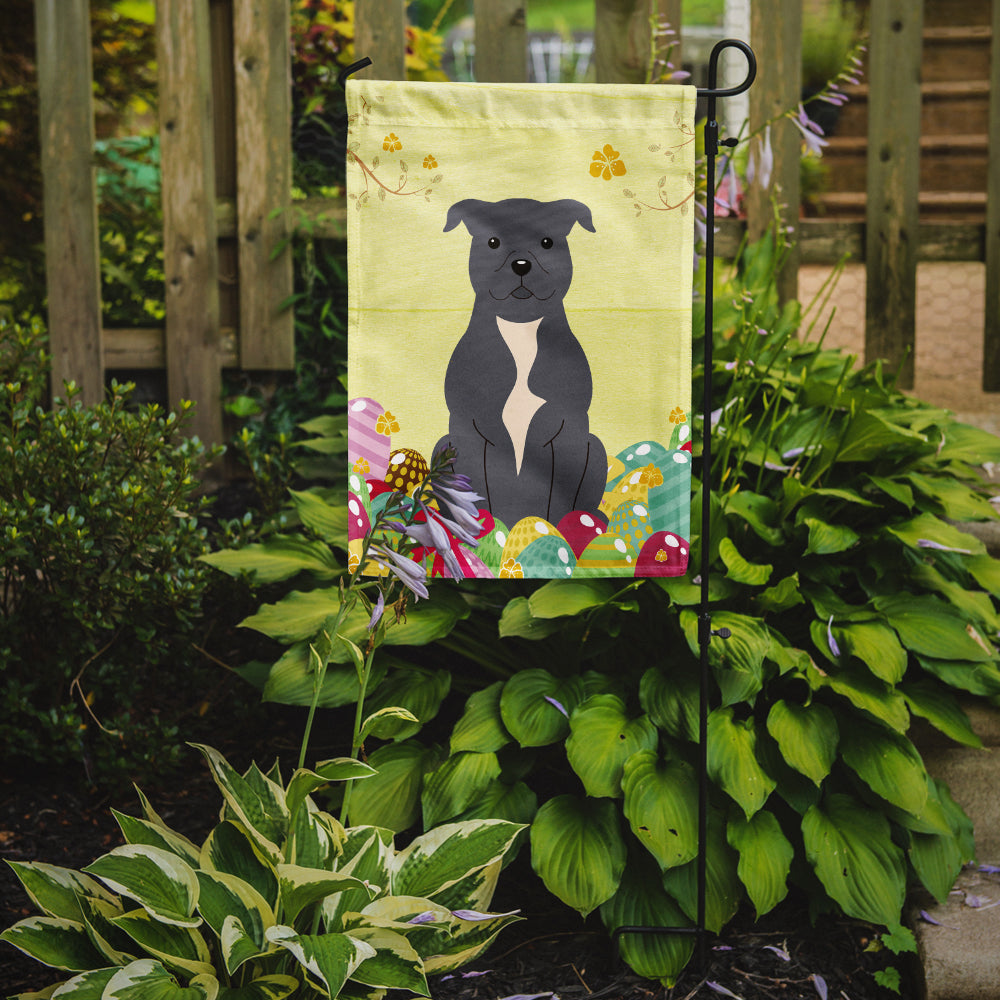 Easter Eggs Staffordshire Bull Terrier Blue Garden Flag Mailbox Decorative Yard Banner Outside Patio Artwork for Flower Beds, Garden Size, Multicolor