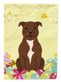 Easter Eggs Staffordshire Bull Terrier Chocolate Garden Flag Mailbox Decorative Yard Banner Outside Patio Artwork for Flower Beds, Garden Size, Multicolor