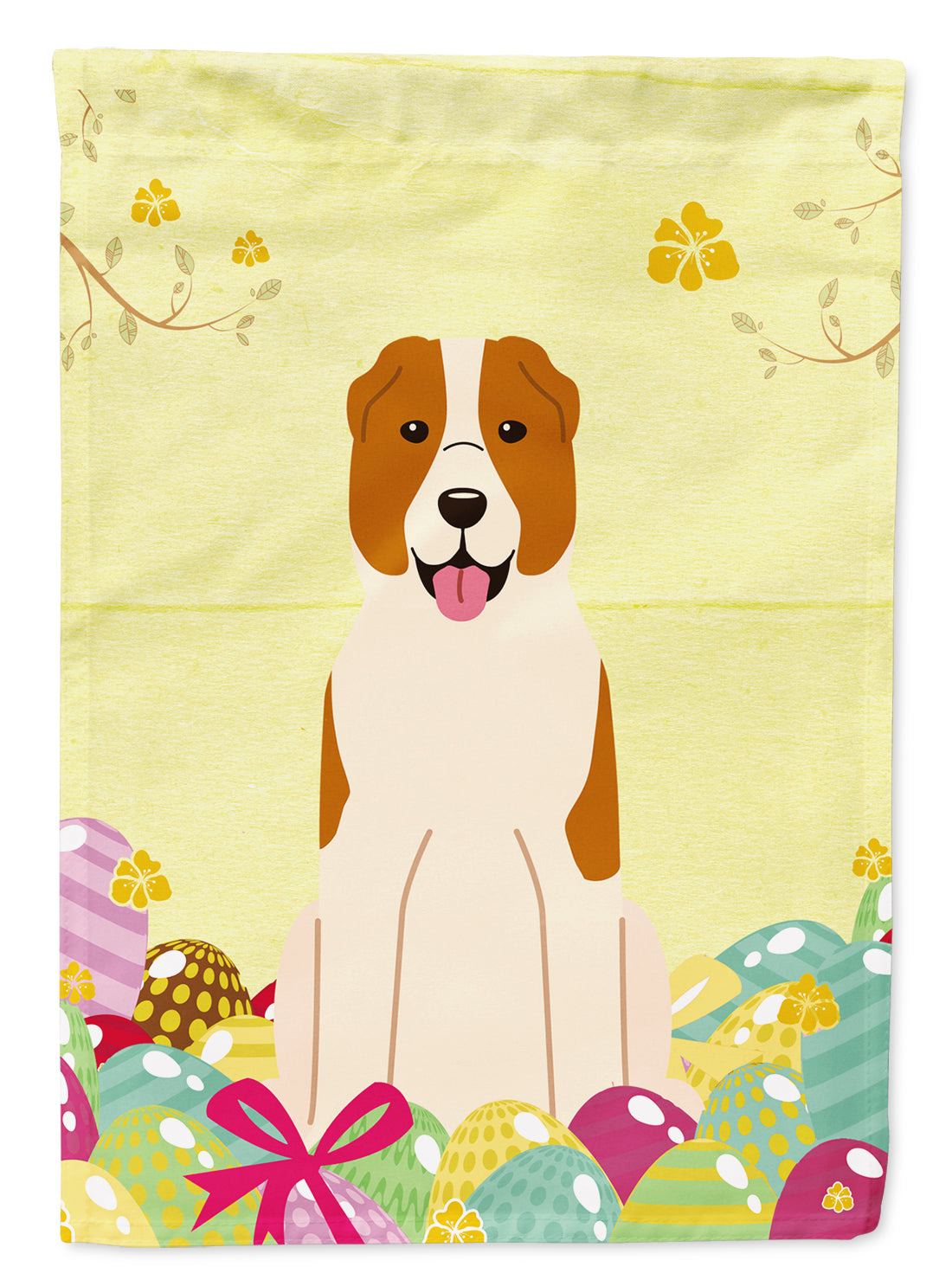 Easter Eggs Central Asian Shepherd Dog Garden Flag Mailbox Decorative Yard Banner Outside Patio Artwork for Flower Beds, Garden Size, Multicolor