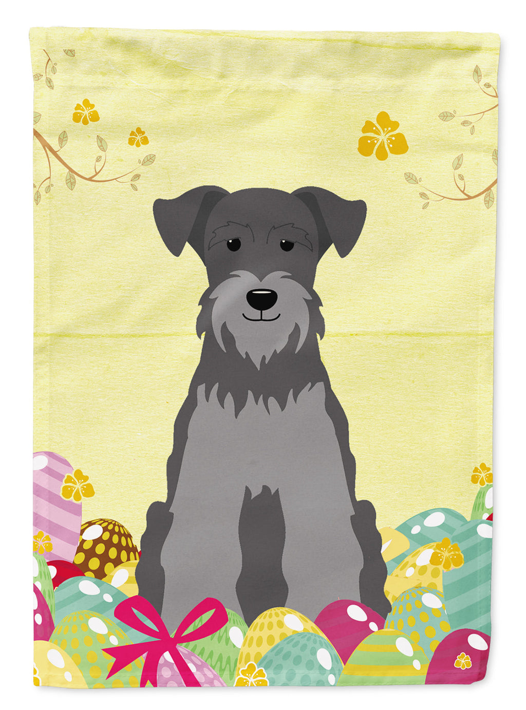 Easter Eggs Miniature Schnauzer Black Silver Garden Flag Mailbox Decorative Yard Banner Outside Patio Artwork for Flower Beds, Garden Size, Multicolor