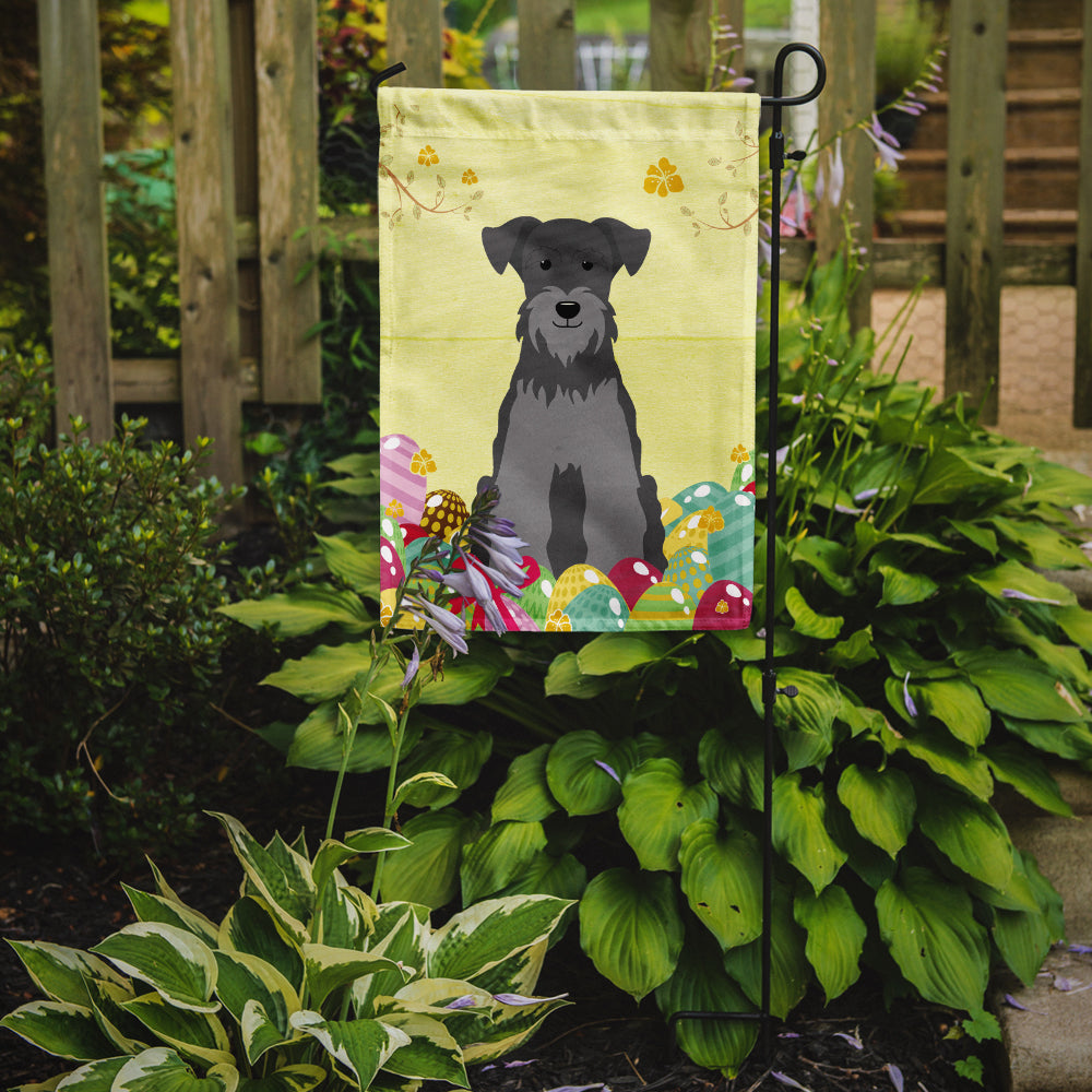 Easter Eggs Miniature Schnauzer Black Silver Garden Flag Mailbox Decorative Yard Banner Outside Patio Artwork for Flower Beds, Garden Size, Multicolor