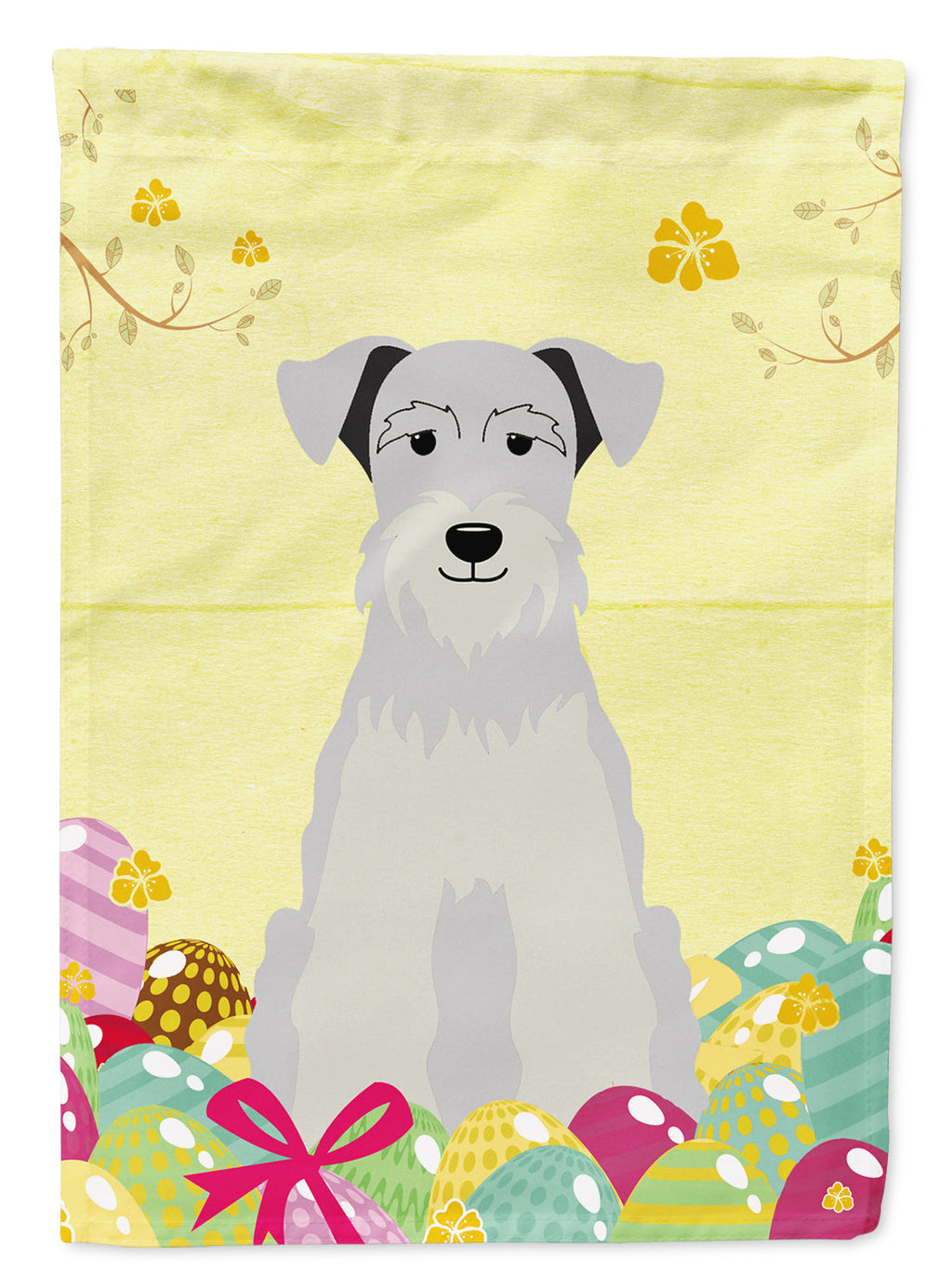 Easter Eggs Miniature Schnauzer White Garden Flag Mailbox Decorative Yard Banner Outside Patio Artwork for Flower Beds, Garden Size, Multicolor