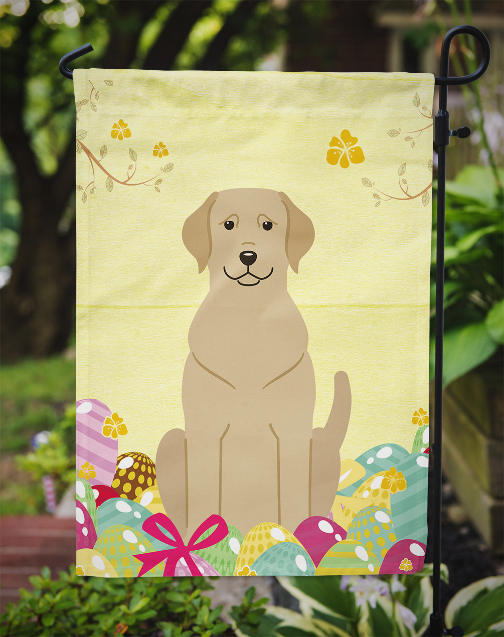 Easter Eggs Yellow Labrador Garden Flag Mailbox Decorative Yard Banner Outside Patio Artwork for Flower Beds, Garden Size, Multicolor