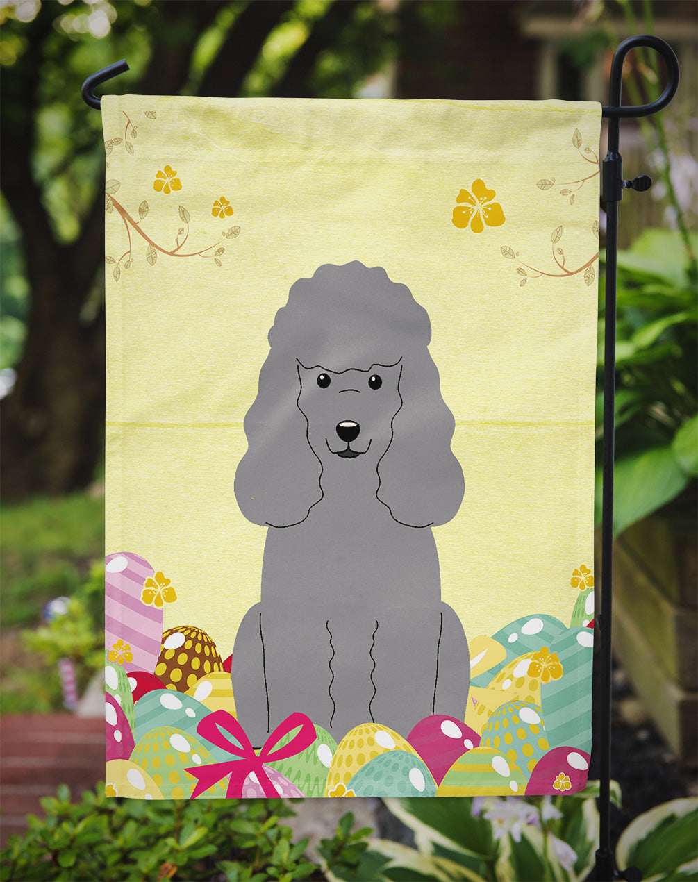Easter Eggs Poodle Silver Garden Flag Mailbox Decorative Yard Banner Outside Patio Artwork for Flower Beds, Garden Size, Multicolor