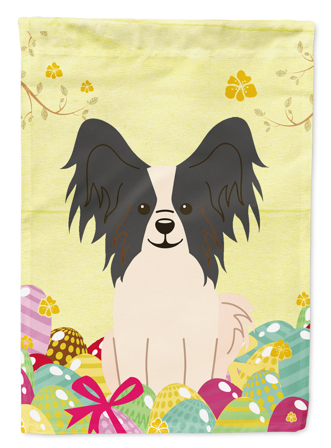 Easter Eggs Papillon Black White Garden Flag Mailbox Decorative Yard Banner Outside Patio Artwork for Flower Beds, Garden Size, Multicolor