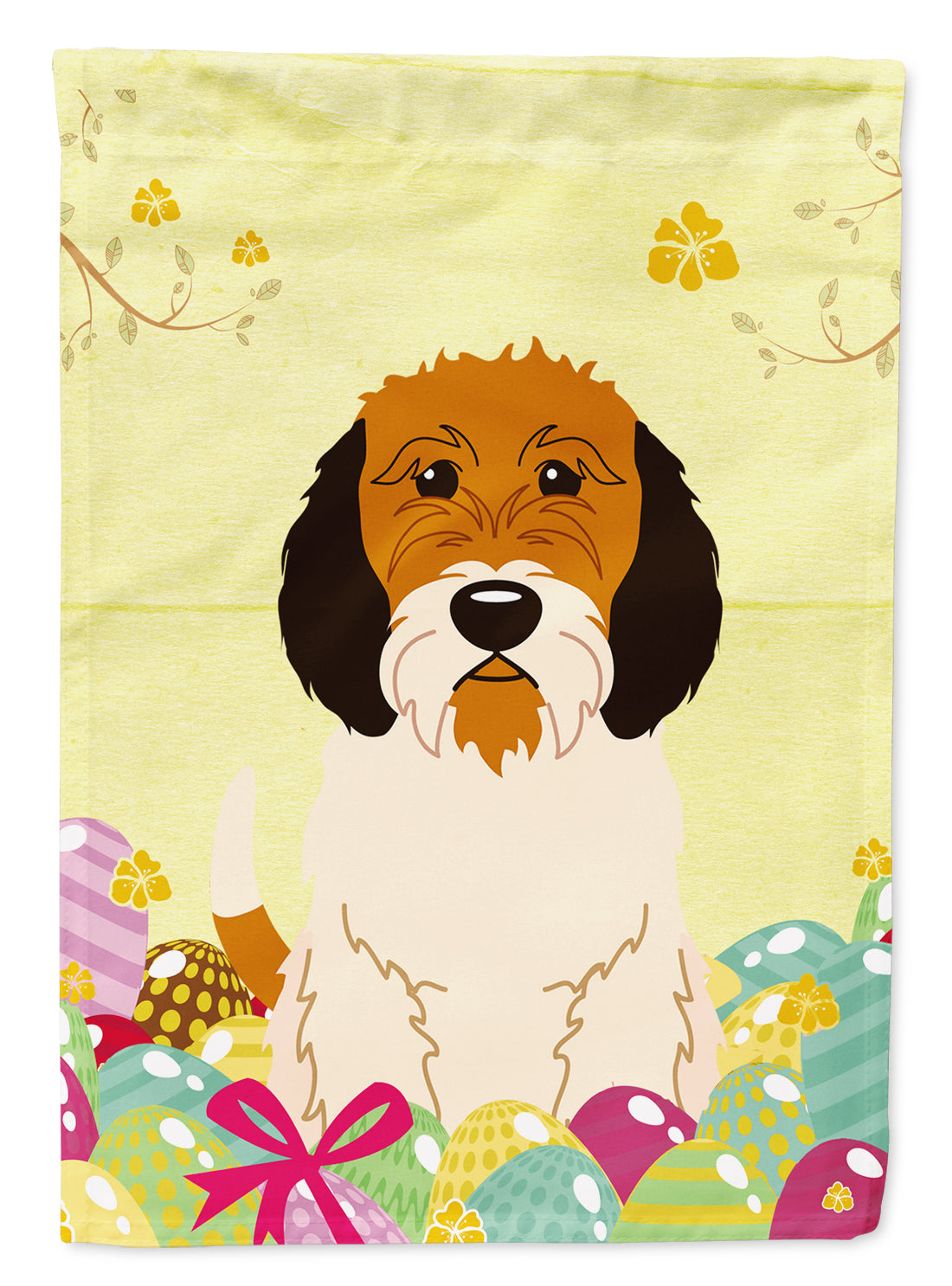 Easter Eggs Petit Basset Griffon Veenden Garden Flag Mailbox Decorative Yard Banner Outside Patio Artwork for Flower Beds, Garden Size, Multicolor