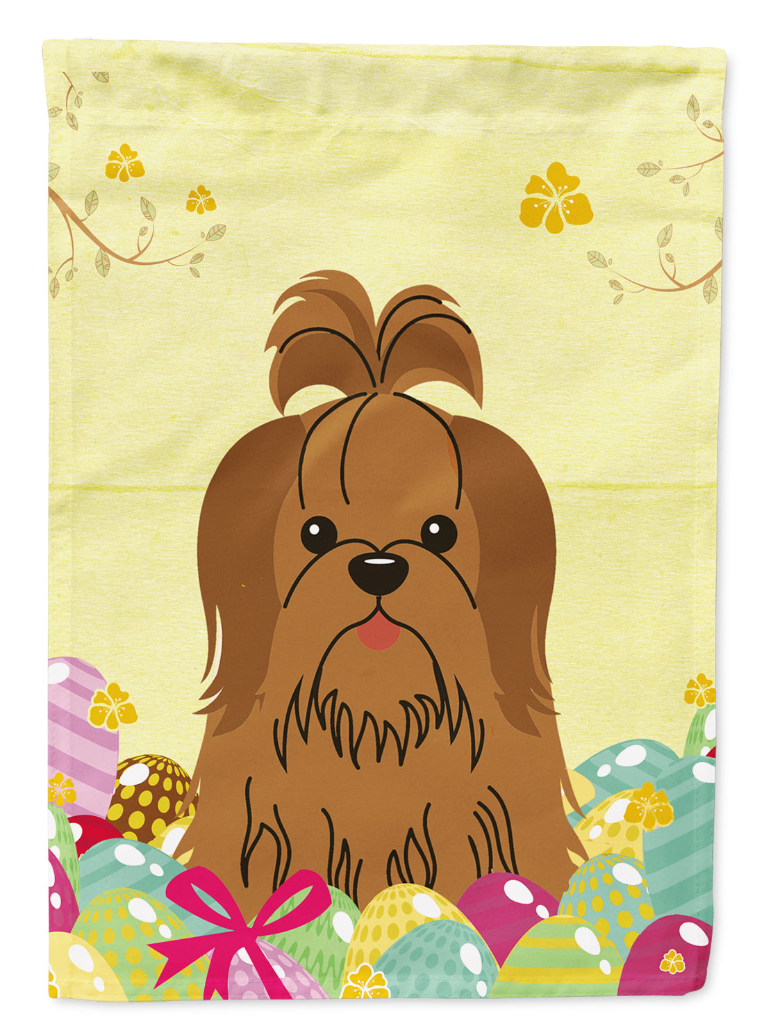 Easter Eggs Shih Tzu Silver Chocolate Garden Flag Mailbox Decorative Yard Banner Outside Patio Artwork for Flower Beds, Garden Size, Multicolor