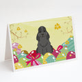 Easter Eggs Cocker Spaniel Black Greeting Cards Pack of 8 Blank Cards with Envelopes Whimsical A7 Size 5x7