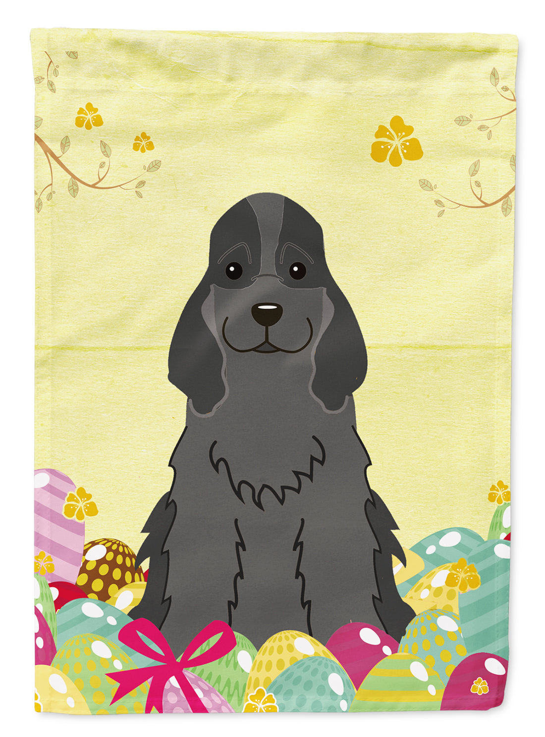Easter Eggs Cocker Spaniel Black Garden Flag Mailbox Decorative Yard Banner Outside Patio Artwork for Flower Beds, Garden Size, Multicolor