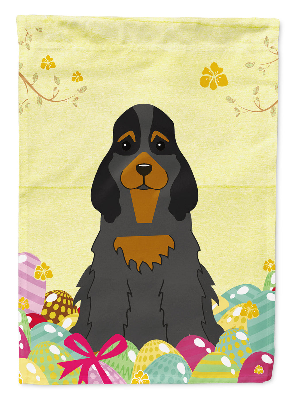 Easter Eggs Cocker Spaniel Black Tan Garden Flag Mailbox Decorative Yard Banner Outside Patio Artwork for Flower Beds, Garden Size, Multicolor