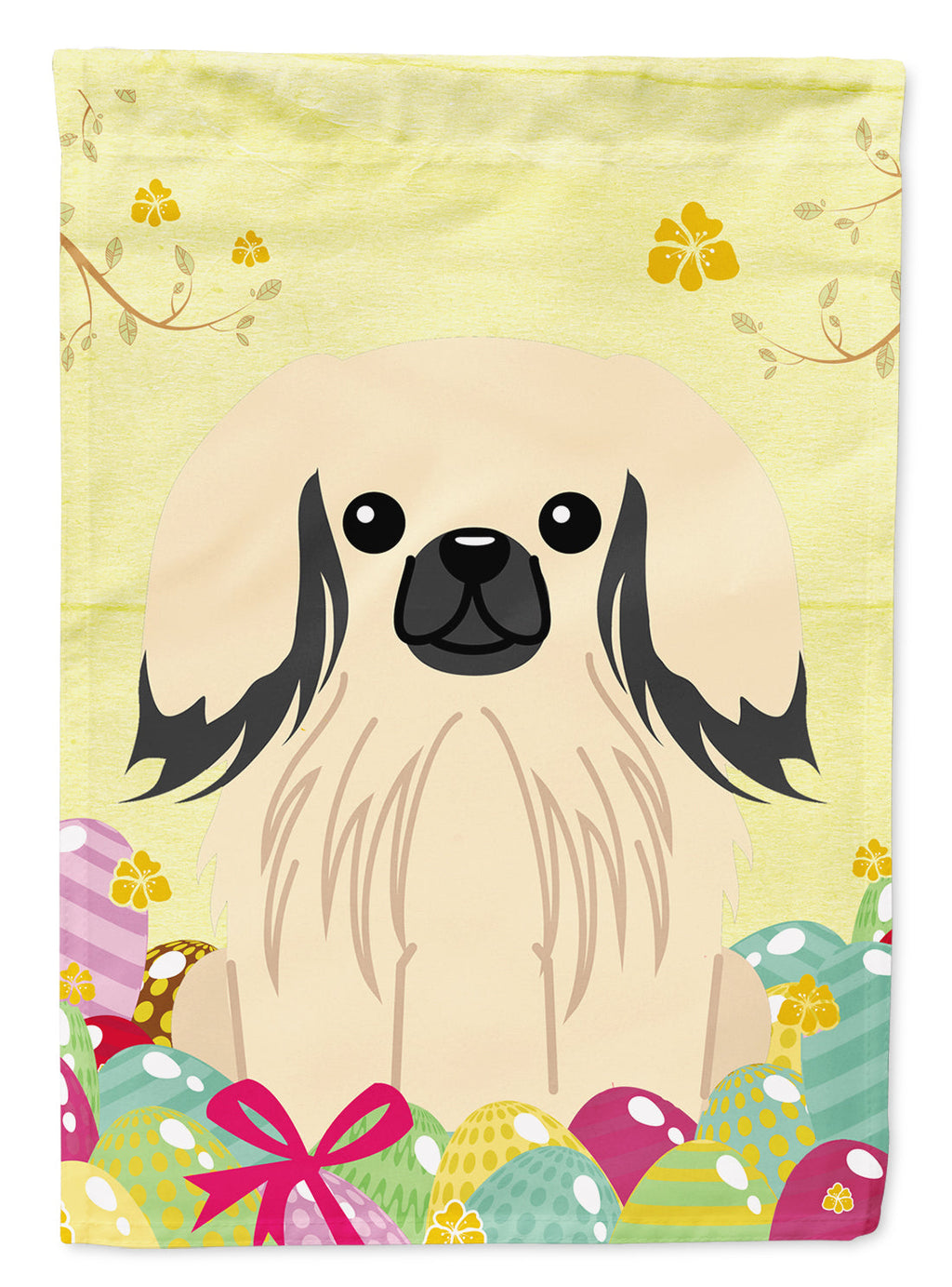Easter Eggs Pekingese Cream Garden Flag Mailbox Decorative Yard Banner Outside Patio Artwork for Flower Beds, Garden Size, Multicolor