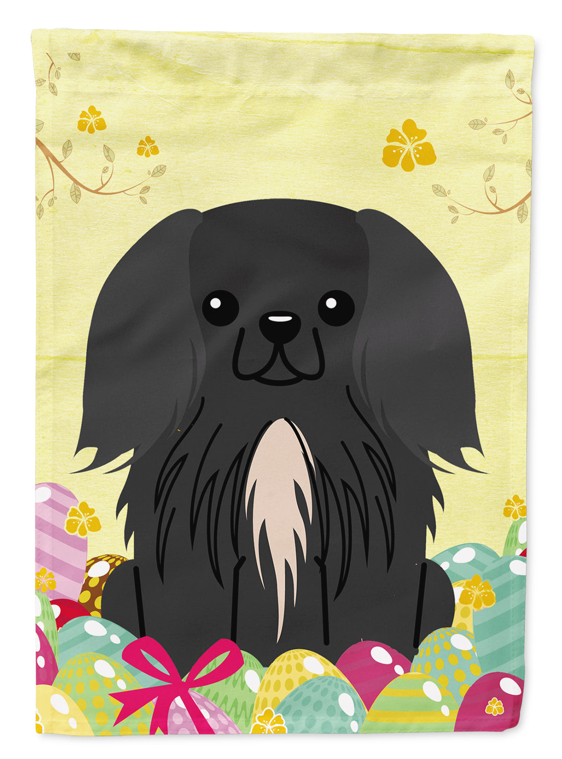 Easter Eggs Pekingese Black Garden Flag Mailbox Decorative Yard Banner Outside Patio Artwork for Flower Beds, Garden Size, Multicolor