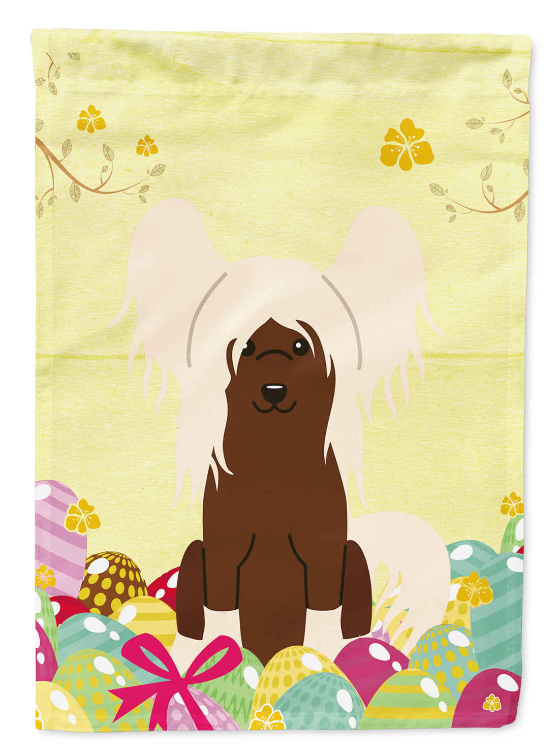 Easter Eggs Chinese Crested Cream Garden Flag Mailbox Decorative Yard Banner Outside Patio Artwork for Flower Beds, Garden Size, Multicolor