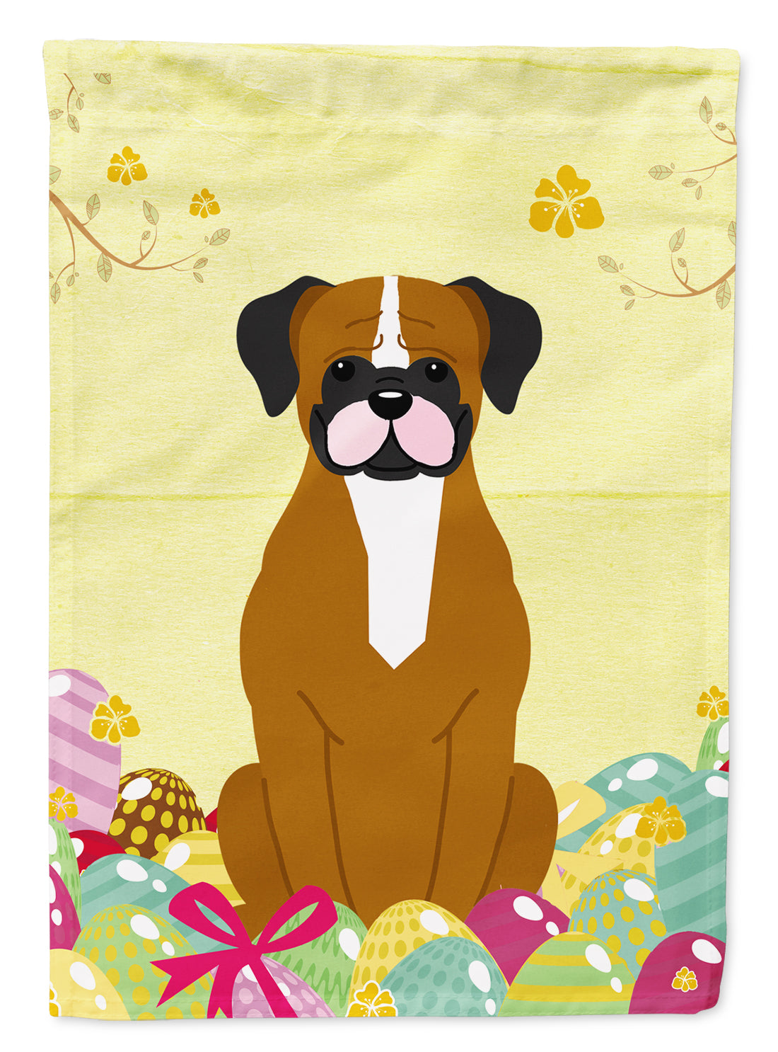 Easter Eggs Flashy Fawn Boxer Garden Flag Mailbox Decorative Yard Banner Outside Patio Artwork for Flower Beds, Garden Size, Multicolor