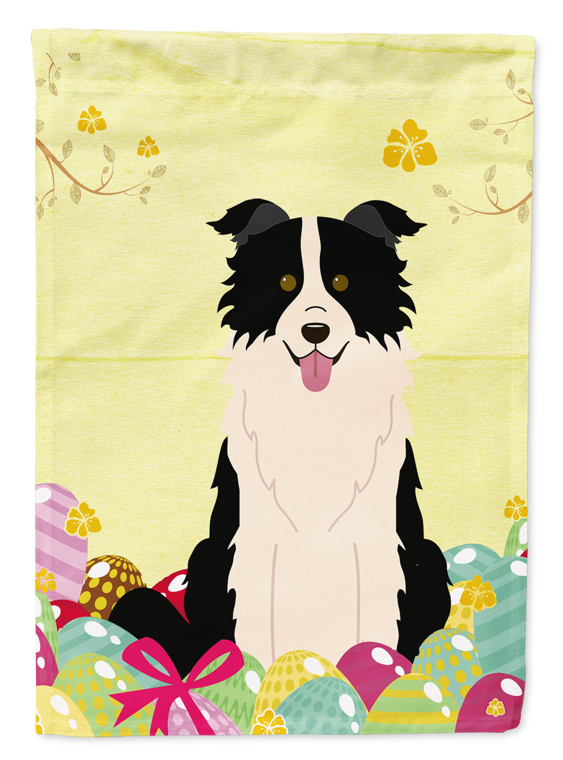 Easter Eggs Border Collie Black White Garden Flag Mailbox Decorative Yard Banner Outside Patio Artwork for Flower Beds, Garden Size, Multicolor