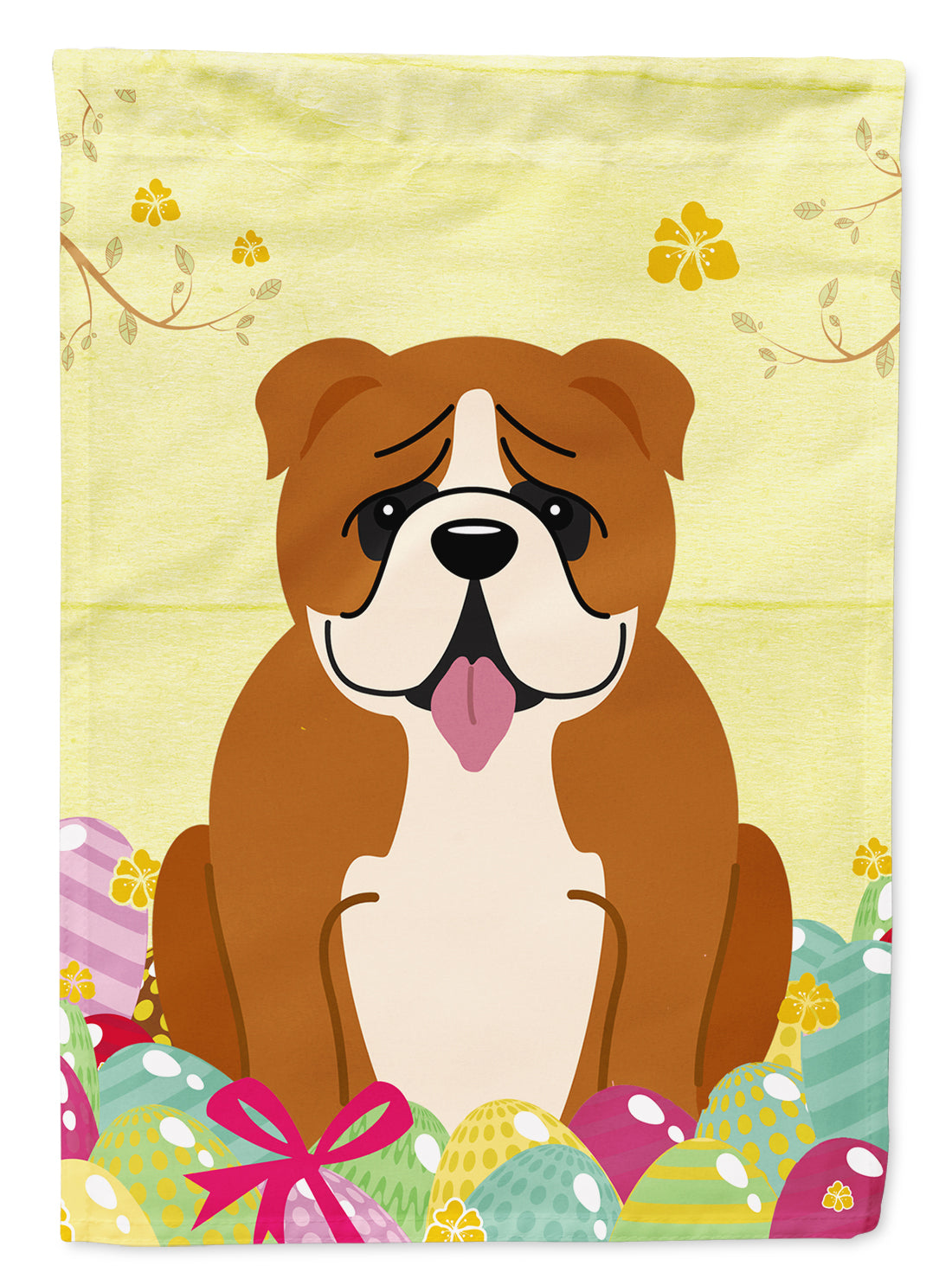 Easter Eggs English Bulldog Red White Garden Flag Mailbox Decorative Yard Banner Outside Patio Artwork for Flower Beds, Garden Size, Multicolor