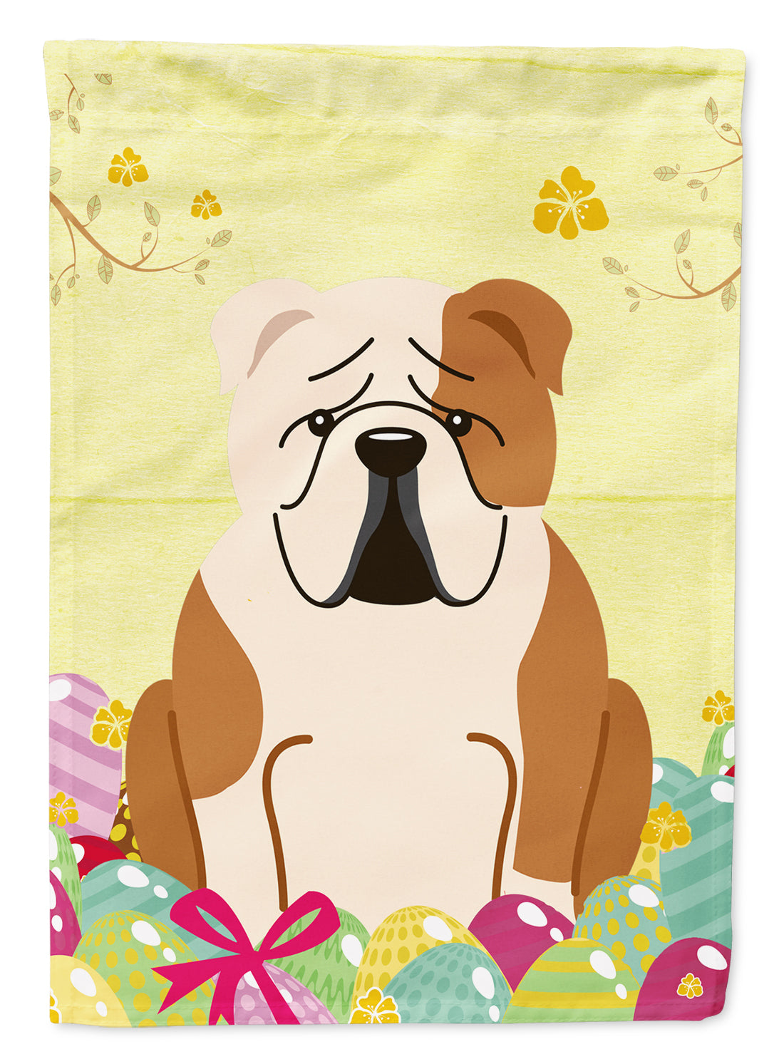 Easter Eggs English Bulldog Fawn White Garden Flag Mailbox Decorative Yard Banner Outside Patio Artwork for Flower Beds, Garden Size, Multicolor