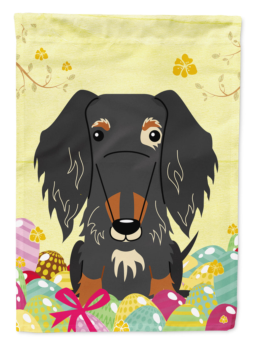 Easter Eggs Wire Haired Dachshund Dapple Garden Flag Mailbox Decorative Yard Banner Outside Patio Artwork for Flower Beds, Garden Size, Multicolor