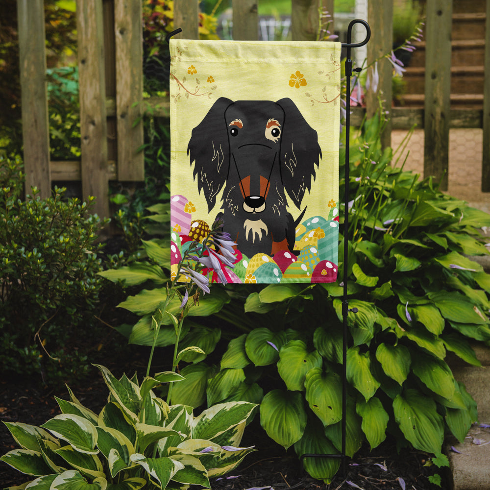 Easter Eggs Wire Haired Dachshund Dapple Garden Flag Mailbox Decorative Yard Banner Outside Patio Artwork for Flower Beds, Garden Size, Multicolor