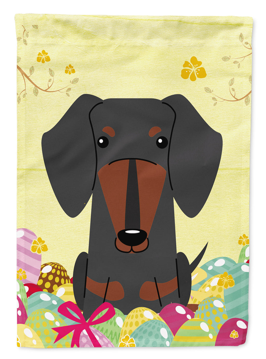 Easter Eggs Dachshund Black Tan Garden Flag Mailbox Decorative Yard Banner Outside Patio Artwork for Flower Beds, Garden Size, Multicolor
