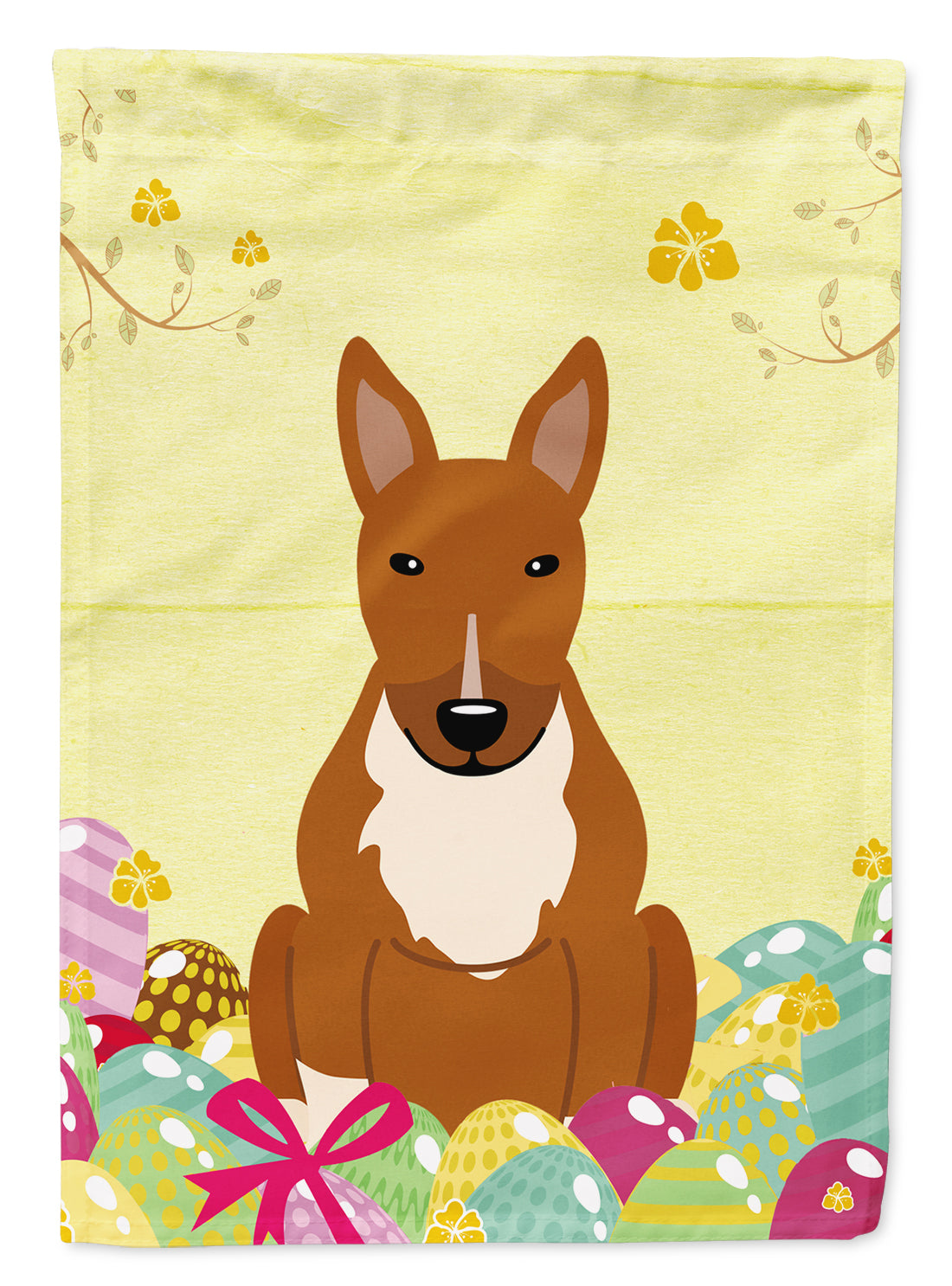 Easter Eggs Bull Terrier Red Garden Flag Mailbox Decorative Yard Banner Outside Patio Artwork for Flower Beds, Garden Size, Multicolor