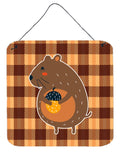 Squirrel with a Nut Wall or Door Hanging Prints Aluminum Metal Sign Kitchen Wall Bar Bathroom Plaque Home Decor, 6x6, Multicolor