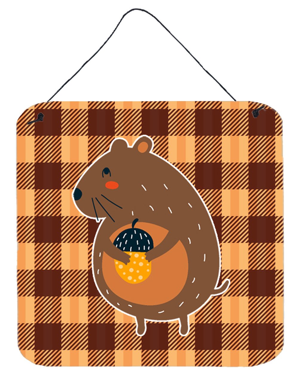 Squirrel with a Nut Wall or Door Hanging Prints Aluminum Metal Sign Kitchen Wall Bar Bathroom Plaque Home Decor, 6x6, Multicolor