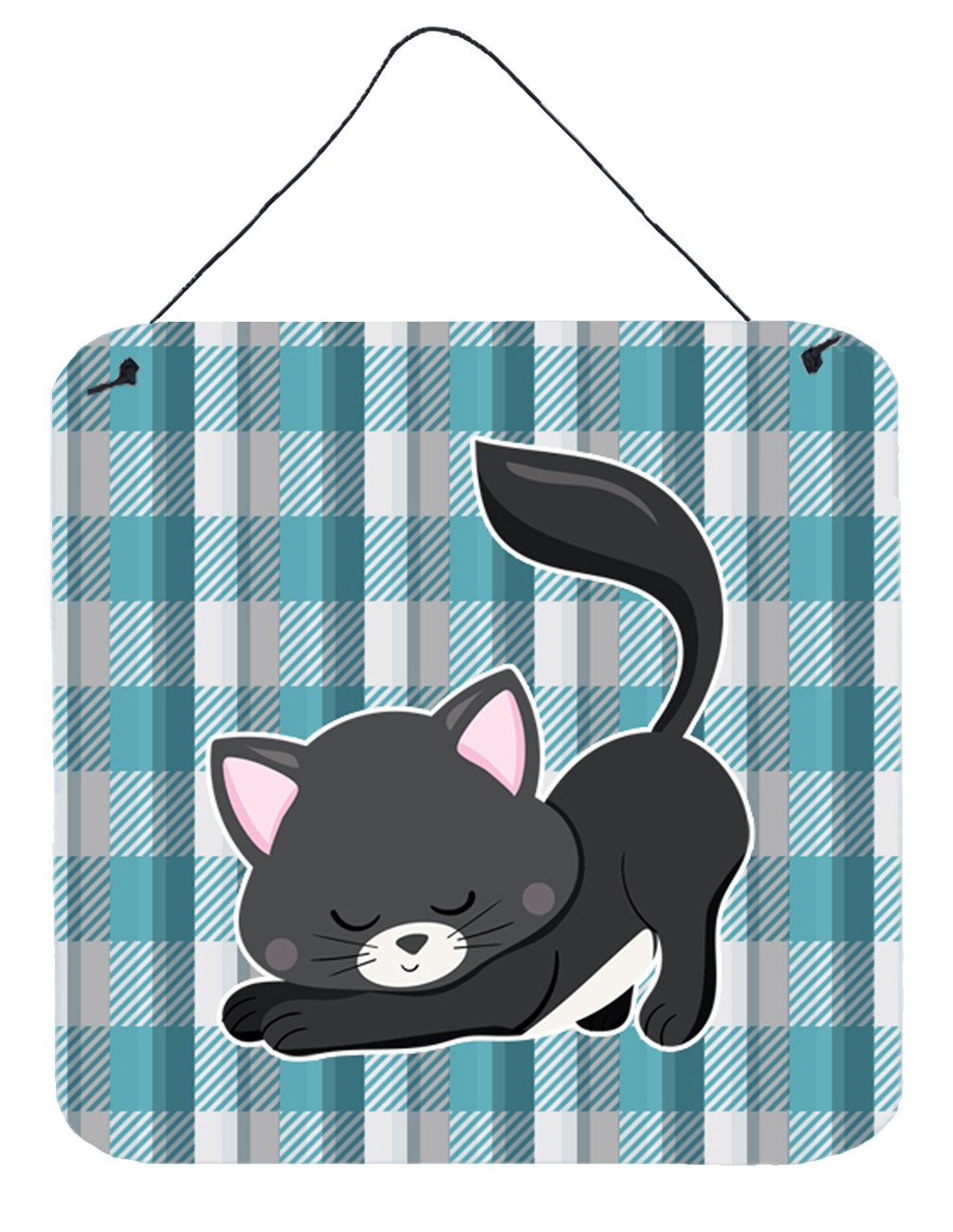 Little Black Cat Kitten Wall or Door Hanging Prints Aluminum Metal Sign Kitchen Wall Bar Bathroom Plaque Home Decor, 6x6, Multicolor