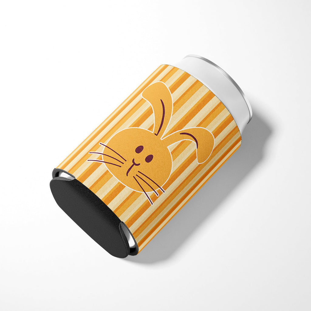 Rabbit on Stripes Can or Bottle Hugger Cooler Sleeve for Standard 12 oz Cans, Insulated Foam Beer & Soda Can Hugger Reusable