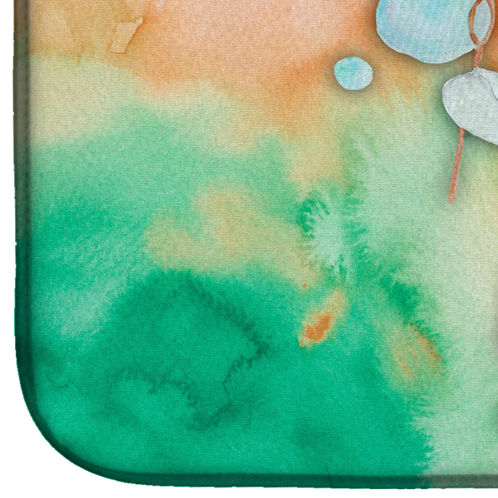 Rabbit and Bubbles Watercolor Dish Drying Mat Absorbent Dish Drying Mat Pad for Kitchen Counter Dish Drainer Mat for Countertop, 14 x 21", Multicolor