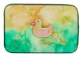 Rubber Duckie Watercolor Dish Drying Mat Absorbent Dish Drying Mat Pad for Kitchen Counter Dish Drainer Mat for Countertop, 14 x 21", Multicolor
