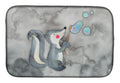 Skunk and Bubbles Watercolor Dish Drying Mat Absorbent Dish Drying Mat Pad for Kitchen Counter Dish Drainer Mat for Countertop, 14 x 21", Multicolor