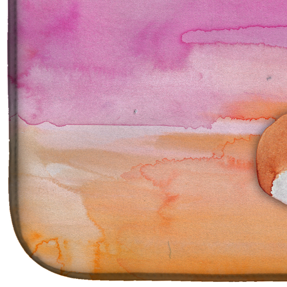 Orange Cat Watercolor Dish Drying Mat Absorbent Dish Drying Mat Pad for Kitchen Counter Dish Drainer Mat for Countertop, 14 x 21", Multicolor