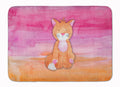 Orange Cat Watercolor Memory Foam Kitchen Mat Machine Washable Anti-Fatigue Cushion Comfort Bath or Kitchen Rug
