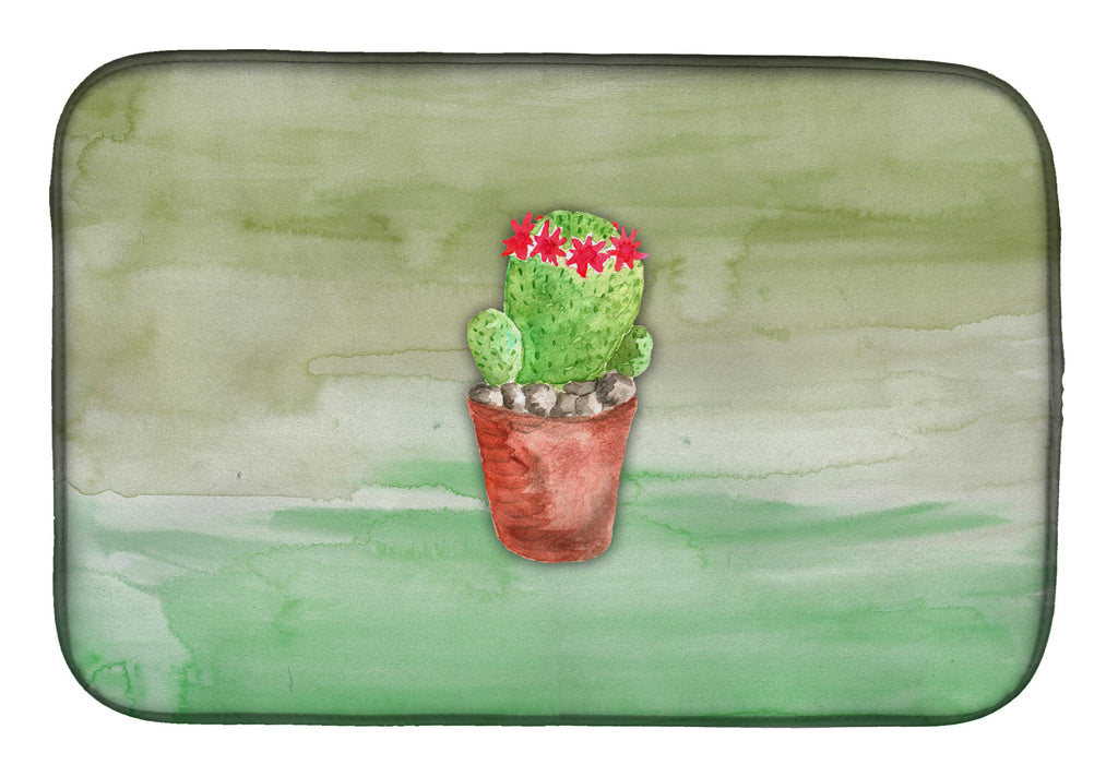 Cactus Green Watercolor Dish Drying Mat Absorbent Dish Drying Mat Pad for Kitchen Counter Dish Drainer Mat for Countertop, 14 x 21", Multicolor