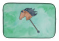 Stick Horse Watercolor Dish Drying Mat Absorbent Dish Drying Mat Pad for Kitchen Counter Dish Drainer Mat for Countertop, 14 x 21", Multicolor