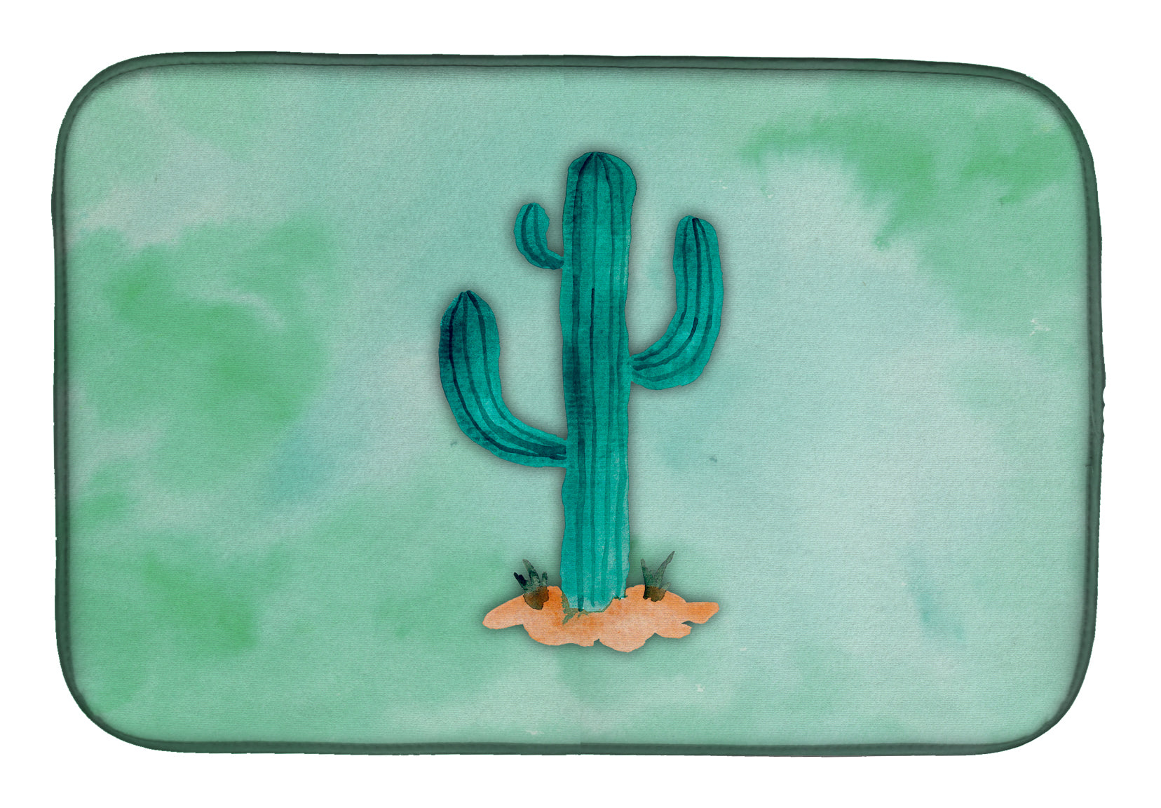 Western Cactus Watercolor Dish Drying Mat Absorbent Dish Drying Mat Pad for Kitchen Counter Dish Drainer Mat for Countertop, 14 x 21", Multicolor