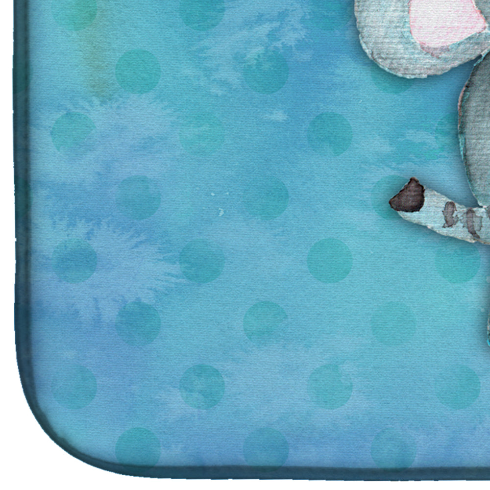 Blue Elepant Watercolor Dish Drying Mat Absorbent Dish Drying Mat Pad for Kitchen Counter Dish Drainer Mat for Countertop, 14 x 21", Multicolor